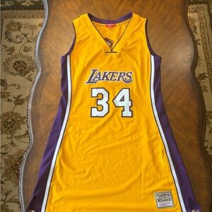 Los Angeles Shaquille O’Neal Yellow and Purple Women's Jersey size XL